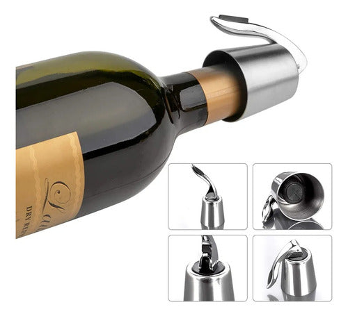 Casa Práctica Vacuüm Wine Bottle Stopper Stainless Steel 0