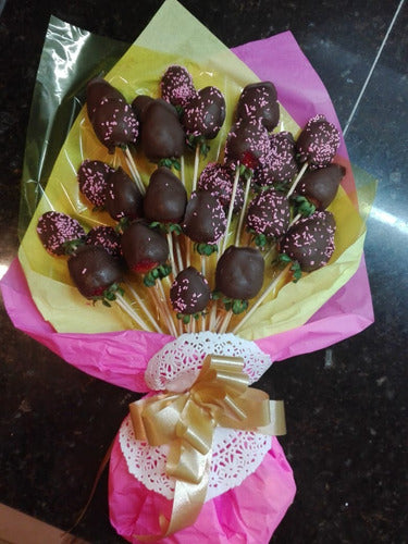 Artisanal Surprise Breakfasts! Chocolate Dipped Strawberry Bouquet 0