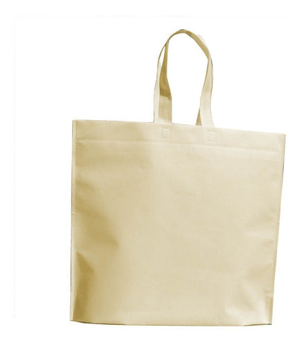 Pack of 50 Beige 80grs Non-Woven Fabric Bags (45x40x10cm) for Sublimation/Printing - Ideal for Boutique, Gifts, Supermarkets 0