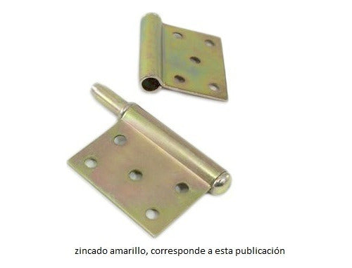 Fumaca Bisagra Ficha Carpintero Puerta 2x5x1.5 Zincada Amarillax25 6