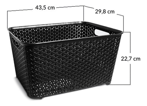Plastic Rattan Organizer Basket Medium Size by Colombraro 1