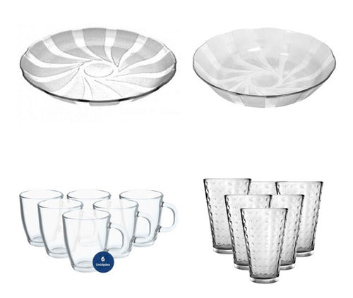 Rigolleau Set Vajilla 6 Personas Vasos Tazas Platos X24 Galaxia Noa 0