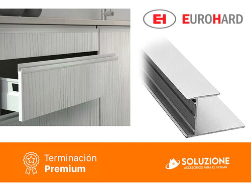 EuroHard Anodized Aluminum J Handle Profile 1 Meter 4