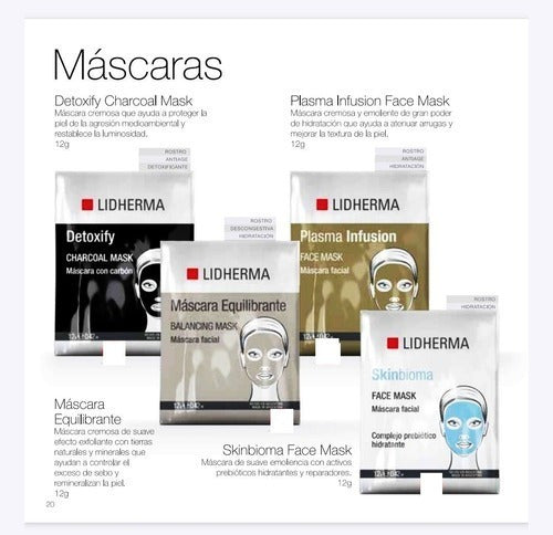 Lidherma Facial Masks Kit X4 Single-Dose Sachets - Lidherma Mascarillas Faciales Kit X4 Sobres Unidosis