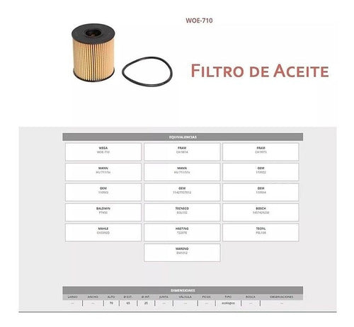Wega Filters Kit for Peugeot 207 Compact 1.6 110hp Maranello 2