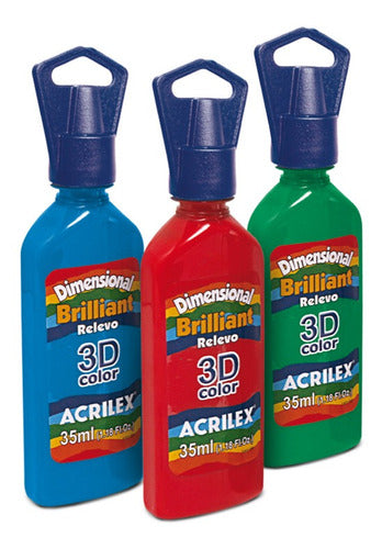 Acrilex 3D Paint Brilliant 35ml - Brown - Fly 0