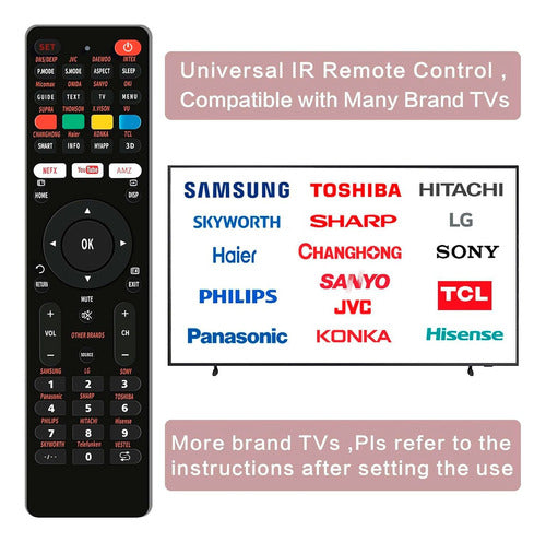 Universal Smart TV Remote Control LED LCD ET7439 5