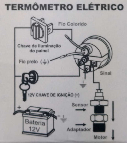 Termometro Eletrico Oleo 52mm Sport 2