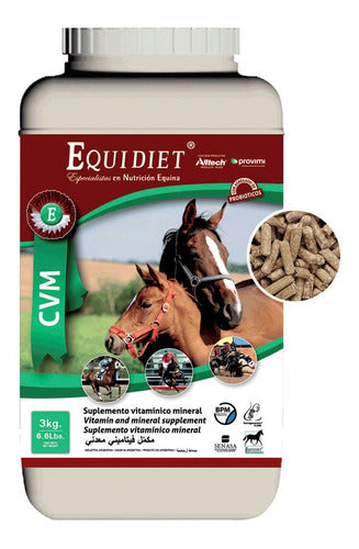 EQUIDIET Vitaminas Minerales Probioticos Caballos CVM 3 Kg 0