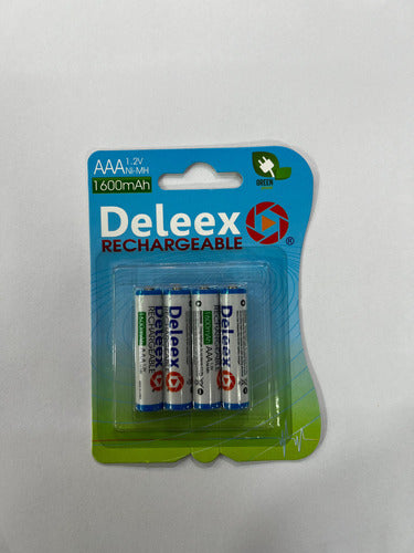 Deleex Rechargeable AAA Batteries 1600mAh - Blister of 4 0