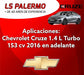 Chevrolet Kit Cambio De Aceite Cruze 1.4 T 3 Filtros + Valvoline 5W30 5