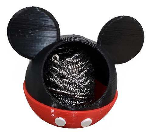 Esponjero Porta Esponja De Metal De Mickey Mouse Micky 3d 0