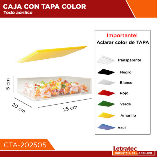 Caja Acril Con Tapa, Vitrina/contenedor Cta-202505 1