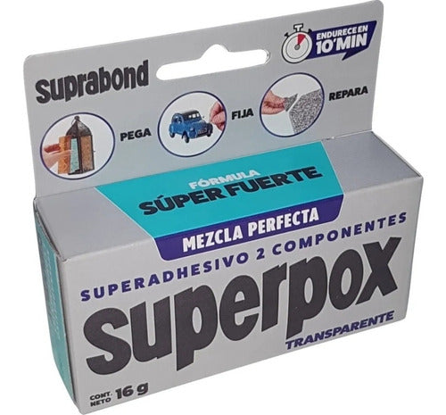 Suprabond Adhesivo Epoxi 10.min Soldadura Plastica Crema Superpox Gris 0