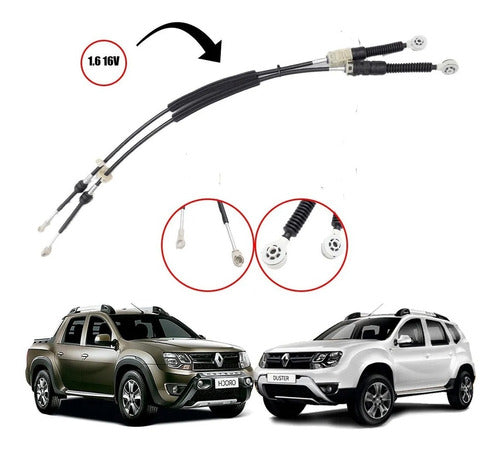 Kit X 2 Cables Selectora Cambios Duster Oroch Captur 1.6 16v 1