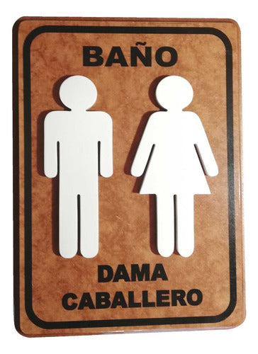 Baño Señalitica Dama, Caballero, Unidos Para Baño De A Dos. 0