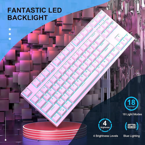 MageGee 80% Compact Mechanical Gaming Keyboard, 87 Keys TKL 2