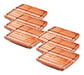 Set of 6 Square Wood Plates for BBQ and Camping - Reinforced 0