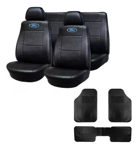 JC Seat Cover Set for Ford Fiesta with Divided Backrest and 3-Piece Carpet 0