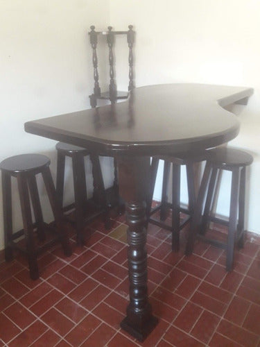 Algarrobo Breakfast Table with 4 Stools and Corner Unit 1