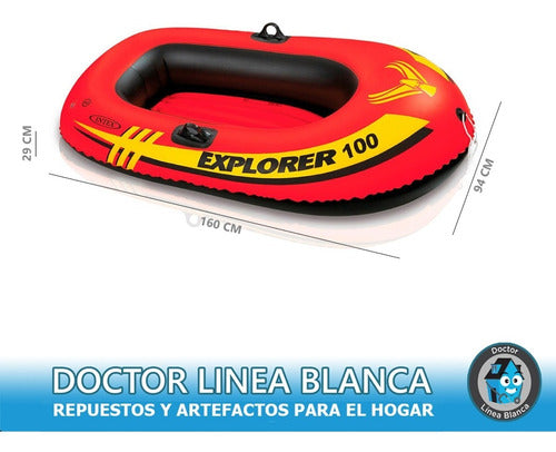 Bote Inflable Infantil Gomon Explorer 100 Kit + Remos Intex 1