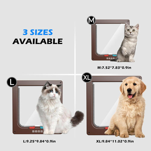 Outdoor Cat Door ABS Lock 4 Modes - Colors - L 1