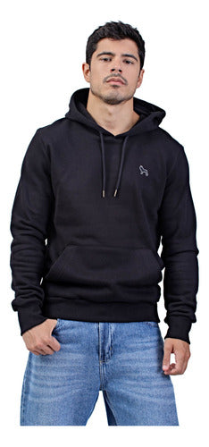 Bravo Jeans Black Heavy Fleece Hoodie for Men 0