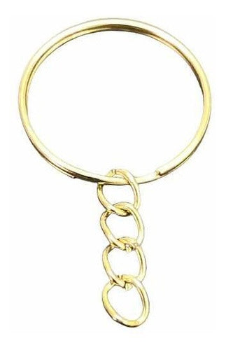 Set of 24 Keychain Rings with Chain, Gold - Gatuvia 2