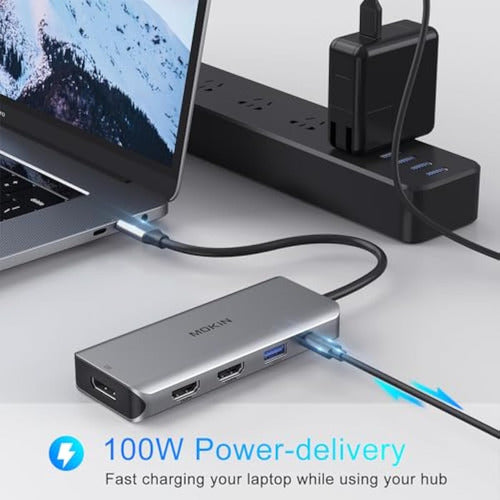 Mokin 9-in-1 USB-C Docking Station, Triple Display Adapter 4