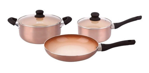 Hudson Triple Layer Ceramic Non-Stick Cookware Set 5 Pieces 0