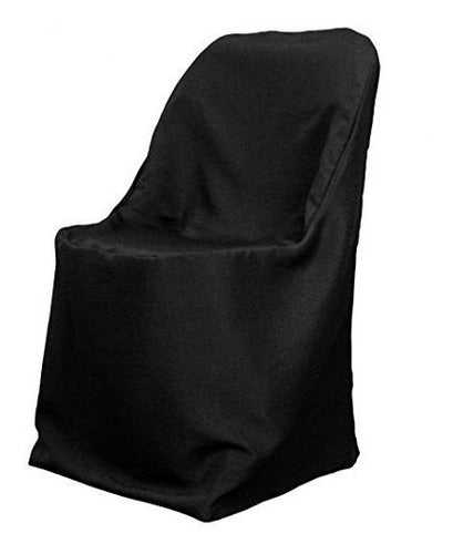 Linentablecloth Poliéster Silla Plegable Cubierta Negro 0