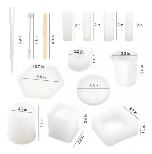 Kit Moldes De Silicona Para Resina Formas Vaso Pipetas 1