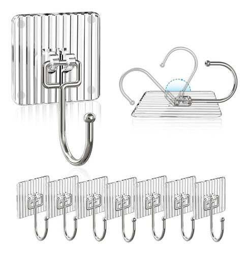 UYCCIMB Adhesive Acrylic Hooks for Hanging 44 lb (Max.) 0