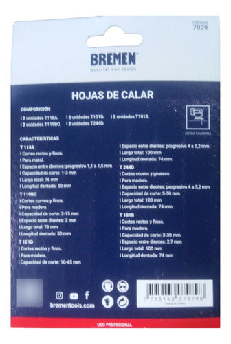 Bremen Set Juego 10 Hojas Calar Encastre T Para Madera 7979 1