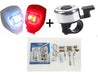 Bicycle Safety Combo Bell LED Light x2 Repair Kit Patch 6