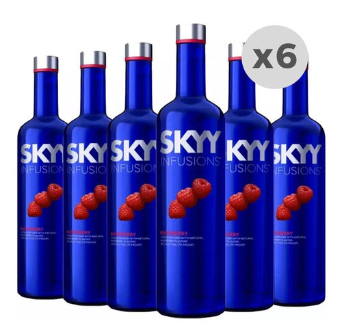 Vodka Skyy Raspberry Frambuesa 750ml X6 0