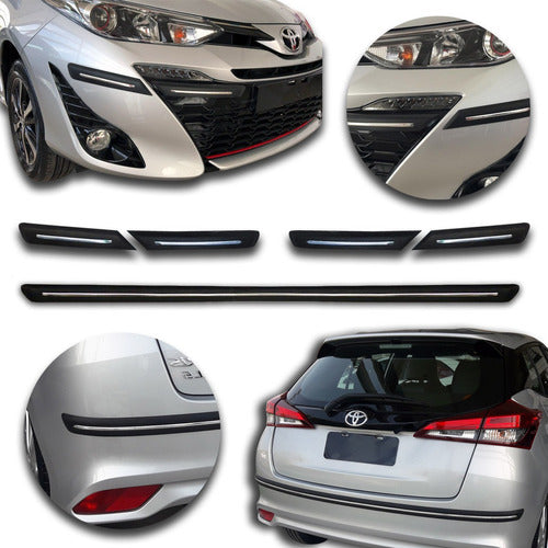 Kenny Molduras Yaris Hatch Back 2021 Bumper Trim + Chrome Strips 3