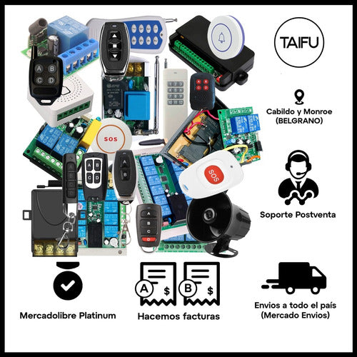 Controlador Inalámbrico 1rele 220v 80a Control Remoto, Motor 5