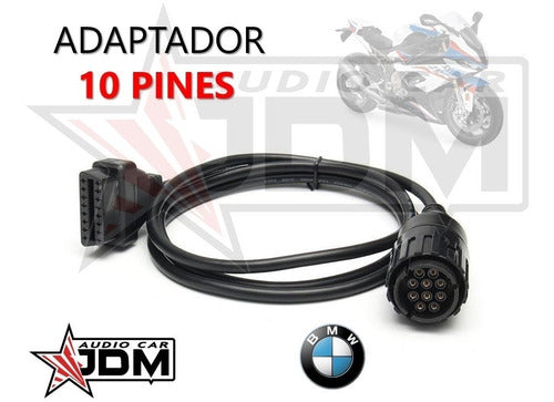 BMW Motorcycle 10 Pin to OBD2 16 Pin Adapter Cable - JDM 2