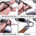 Wisdompro Brown Leather Keychain Carabiner with 3 Metal Rings and D-Ring 6