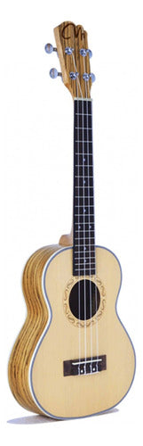 Magma Soprano Ukulele Magma Spruce and Zebrawood with Inlay MKS60 0