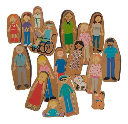 PlanZ Family Wooden Dolls Educational Toy 0