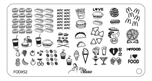 Acrylic Stamping Plate 21 Strass Food Theme 0