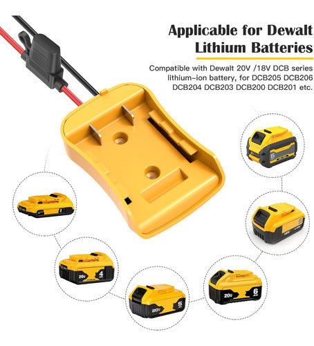 Kit De Adaptador De Batería Dewalt 20v Con Fusibles 3