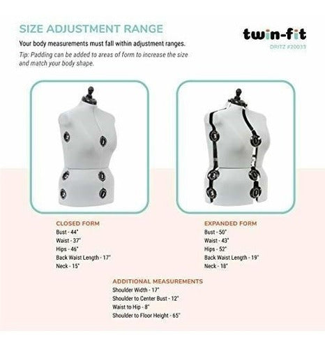 Dritz Twin-fit Adjustable Tri-pod Stand, Large Dress Form, Silver Gray 2