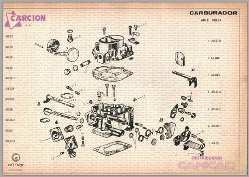 Solex Carburetor Axis Citroen Ami 8 1