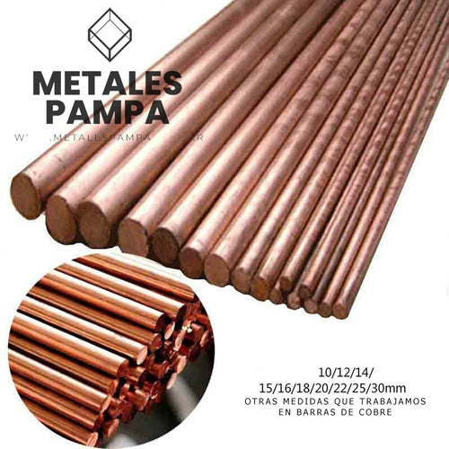 Metales Pampa Copper Bar 1 Inch X 100cm 3