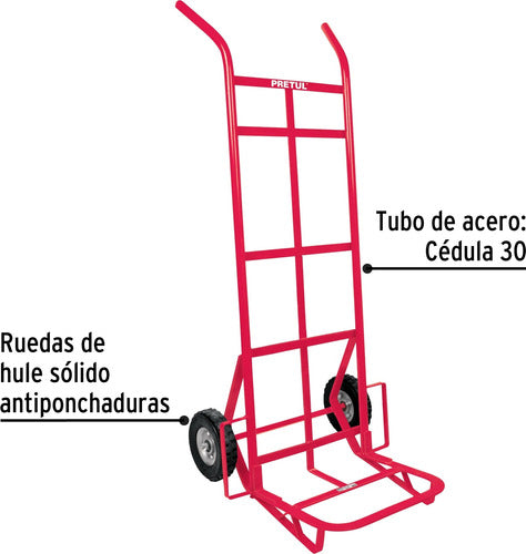 Fiero Carro Reforzado De Carga 300kg Rueda 20cm 1