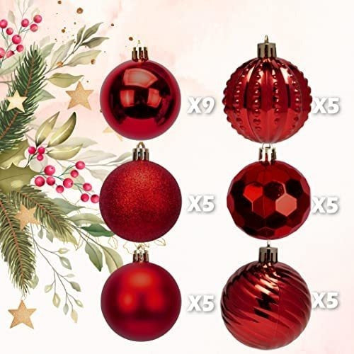 Bolas Para Arbol De Navidad  6cm  X 30u Rojo 1