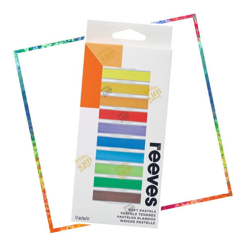 Set Pasteles Tiza Reeves Largos X 12 Colores Dibujo Arte 0